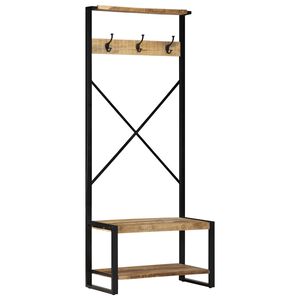 vidaXL Clothes Rack 80x40x190 cm Solid Rough Wood Mango