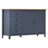 vidaXL Komoda Hill siva 130x40x80 cm trdna borovina