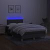 vidaXL Box spring postelja z vzmetnico LED temno siva 120x190 cm blago