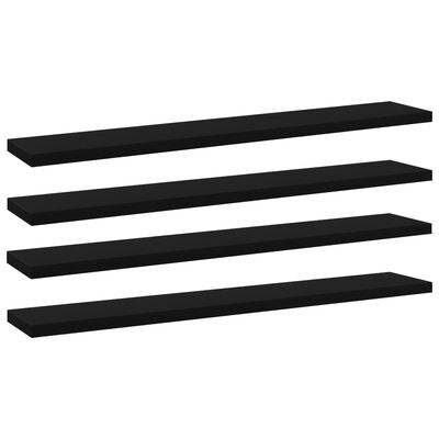 vidaXL Dodatne police za omaro 4 kosi črne 60x10x1,5 cm iverna plošča