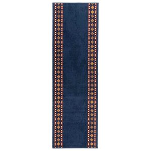 vidaXL Tekstilni preproga FLORNES Tkano Modra Diamanti 67 x 150 cm PP