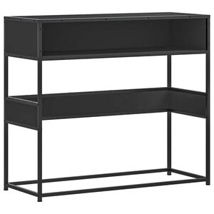 vidaXL Konzolna mizica črna 90x35x80 cm inženirski les