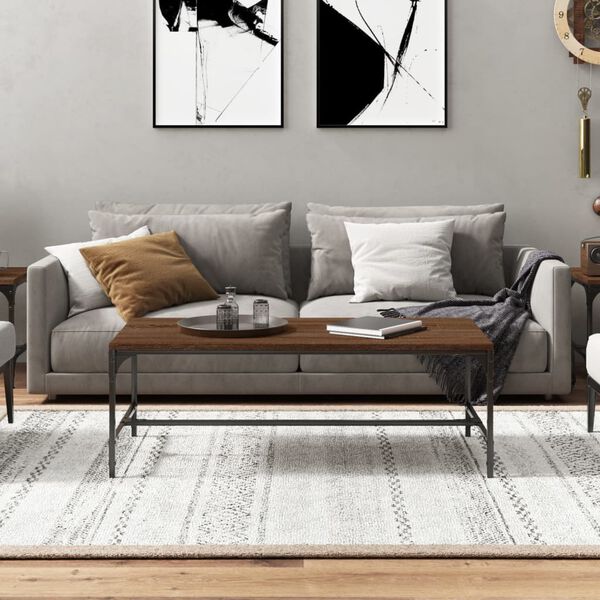 vidaXL Klubska mizica rjav hrast 80x50x35 cm inženirski les