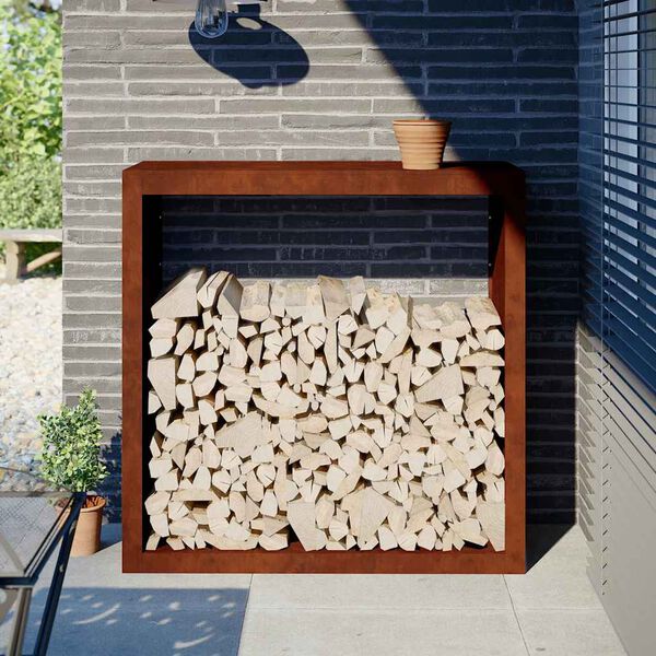 vidaXL Stojalo za drva 100x40x100 cm Vremensko odporno jeklo