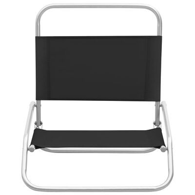 vidaXL Zložljivi stoli za na plažo 2 kosa črno blago