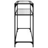vidaXL Konzolna mizica s stekleno površino 98x35x81 cm jeklo