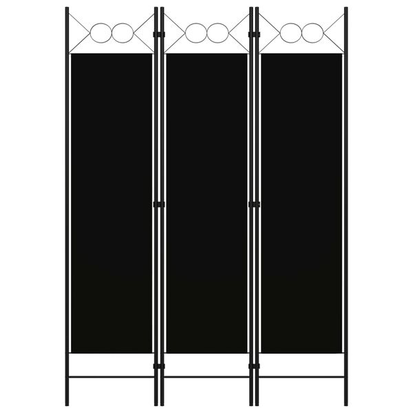vidaXL Paravan 3-delni črn 120x180 cm