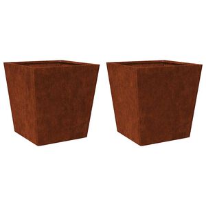 vidaXL Garden Planters 2 kosa 40x40x40 cm Weathering Steel