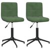 vidaXL Vrtljiv jedilni stol 2 kosa temno zelen žamet