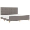 vidaXL Konstrukcija postelje z vzglavjem Taupe 200 x 200 cm blago