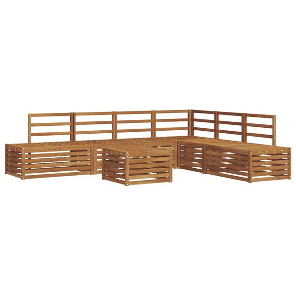 vidaXL Zunanja garnitura za sedenje 7 Kos Naravna Masiven les akacije