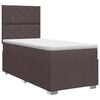 vidaXL Postelja boxspring z vzmetnico Temno rjava 90 x 200 cm Blago
