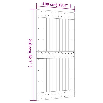 vidaXL Drsna vrata s kompletom vodil 100x210 cm trdna borovina