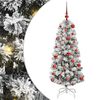 vidaXL Umetno Zložljivo Božično Drevo 150 LED Zelena in Bela 120 cm