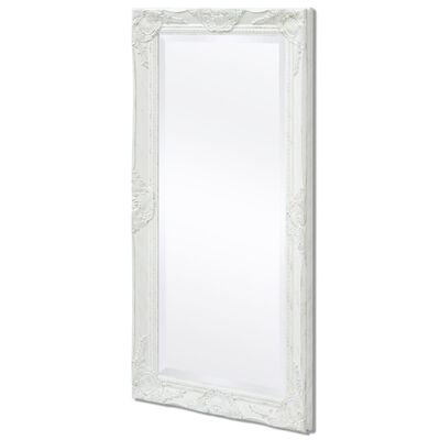 vidaXL Stensko ogledalo baročno 100x50 cm belo