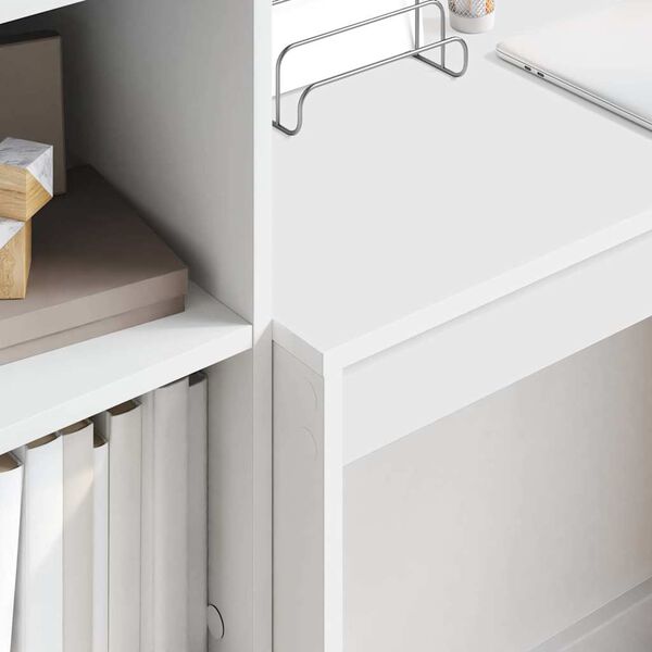 vidaXL Miza s predalom 2 pcs Bela