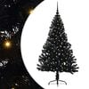vidaXL Umjetna preddekorirana božićna jelka Črna 150 cm PVC