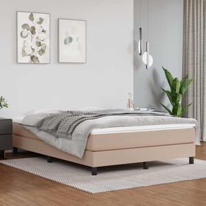 vidaXL Vzmetnica z žepkasto vzmetjo srednje trdote kapučino 140x200x20 cm um. usnje