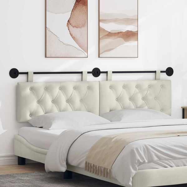 vidaXL Visoki naslon za glavo krema 170 x 55 x 7 cm Žamet