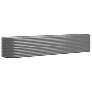 vidaXL Visoka greda iz cinkanega jekla 368x80x68 cm siva