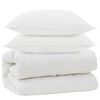 vidaXL Pokrivač z blazinami z blazino 3 kos Bela Mikrovlakna