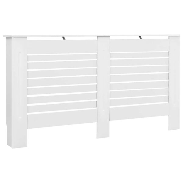vidaXL Pokrov za radiator bel 152x19x81,5 cm MDF