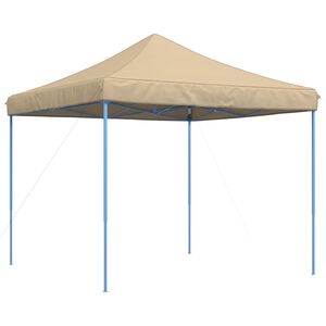 vidaXL Zložljivi pop-up &scaron;otor za zabave bež 292x292x315 m