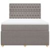 vidaXL Box spring postelja z vzmetnico taupe 140x190 cm blago