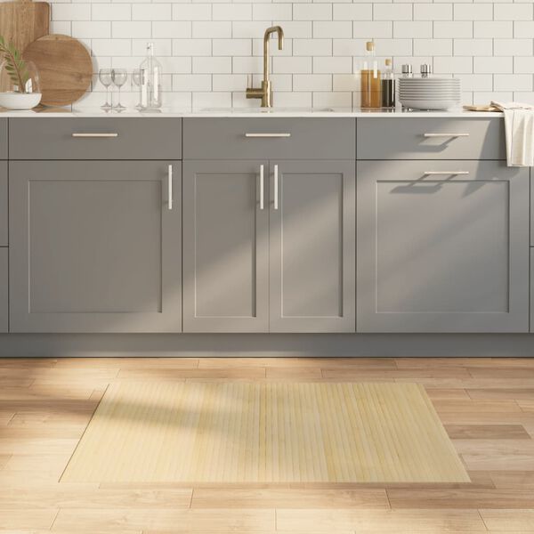 vidaXL Preproga pravokotna svetlo naravna 70x100 cm bambus