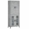vidaXL Visoka komoda betonsko siva 69,5x34x180 cm inženirski les