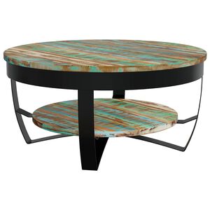 vidaXL Klubska mizica iz trdnega predelanega lesa 65x32 cm