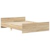vidaXL Posteljni okvir z vzglavjem in vznožjem sonoma hrast 140x190 cm