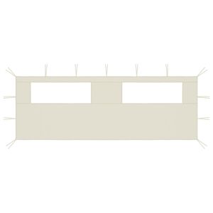 vidaXL Stranica za paviljon z okni 6x2 m krem
