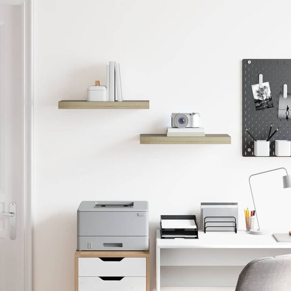 vidaXL Stenske police 2 kosa barva hrasta 50x23x3,8 cm MDF