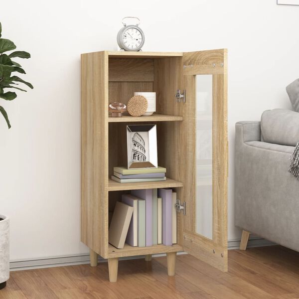 vidaXL Komoda sonoma hrast 34,5x34x90 cm inženirski les