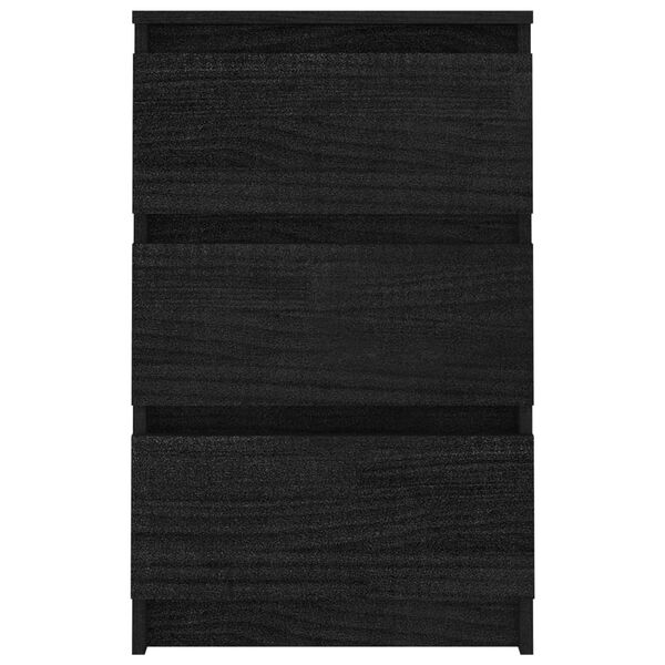 vidaXL Nočna omarica 2 kosa črna 40x29,5x64 cm trdna borovina