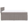 vidaXL Box spring postelja z vzmetnico taupe 140x190 cm blago