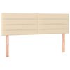 vidaXL Posteljno vzglavje krem 144x5x78/88 cm blago