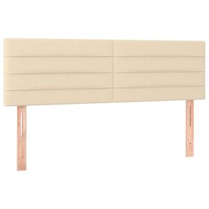 vidaXL Posteljno vzglavje krem 144x5x78/88 cm blago