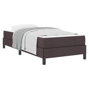 vidaXL Postelja z vzmetnico Temno rjava 80 x 200 cm blago