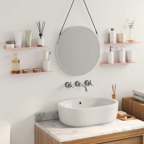 vidaXL Ležeča polica 4 pcs Roza 40 x 8,5 x 2,5 cm Jeklo