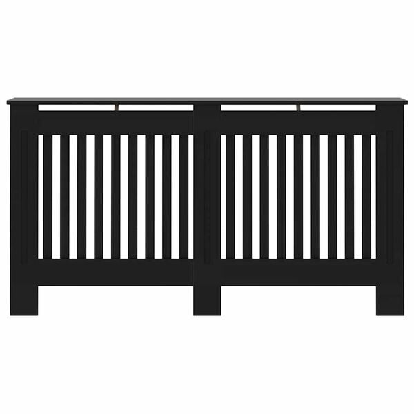 vidaXL Pokrov za radiator črn 152x19x81,5 cm mediapan