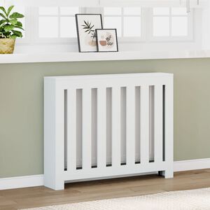 vidaXL Pokrov za radiator bel 104x20x82 cm inženirski les