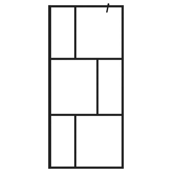 vidaXL Stena za tuš s kaljenim steklom črna 90x195 cm
