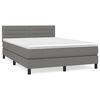 vidaXL Box spring postelja z vzmetnico temno siva 140x200 cm blago