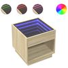 vidaXL Nočna mizica z neskončnimi LED sonoma hrast 50x50x50 cm