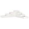 vidaXL Vrtna korita s 4 nadstropji 106x104,5x36 cm bela trdna borovina