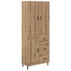 vidaXL Visok predalnik 2 kos Umetni hrast 69,5 x 34 x 180 cm