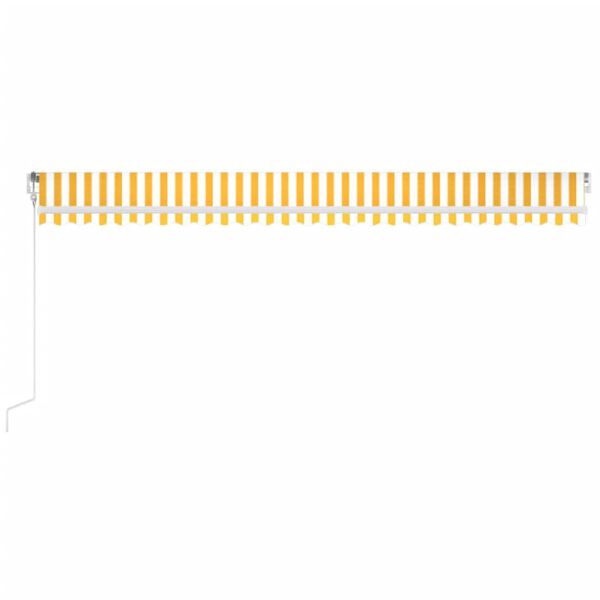 vidaXL Avtomatska tenda LED + senzor 600x300 cm rumeno/bela