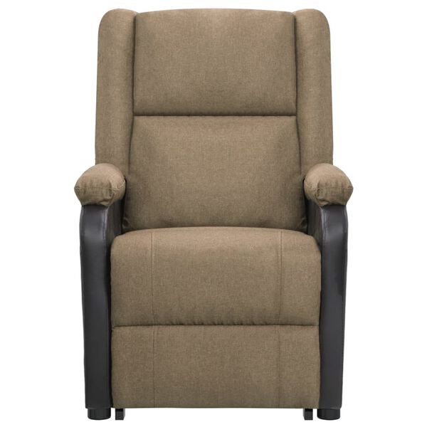 vidaXL Masažni stol s funkcijo vstajanja taupe blago